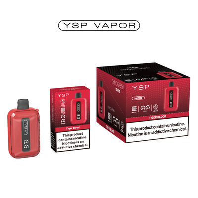 500mAh 15ml 10000 Puff Vape Τύπου C Αναφορτιζόμενο Vape Box με οθόνη